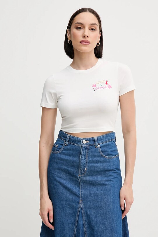 MC2 Saint Barth t-shirt bawełniany aplikacja biały NIV0001