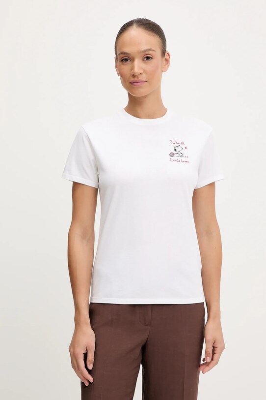 MC2 Saint Barth t-shirt bawełniany nadruk biały EMI0001.06671H