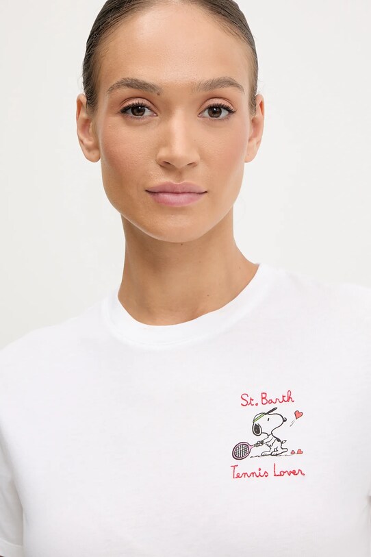 Odzież MC2 Saint Barth t-shirt bawełniany EMI0001.06671H biały