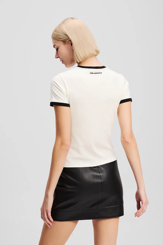 Karl Lagerfeld t-shirt bawełniany A3W17078 beżowy AA00