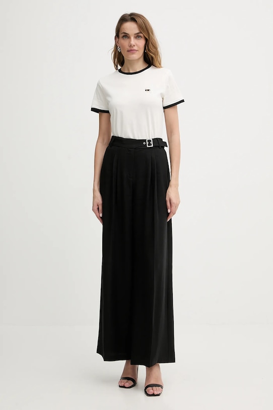 Памучна тениска Karl Lagerfeld IKON A3W17078 бежов AA00