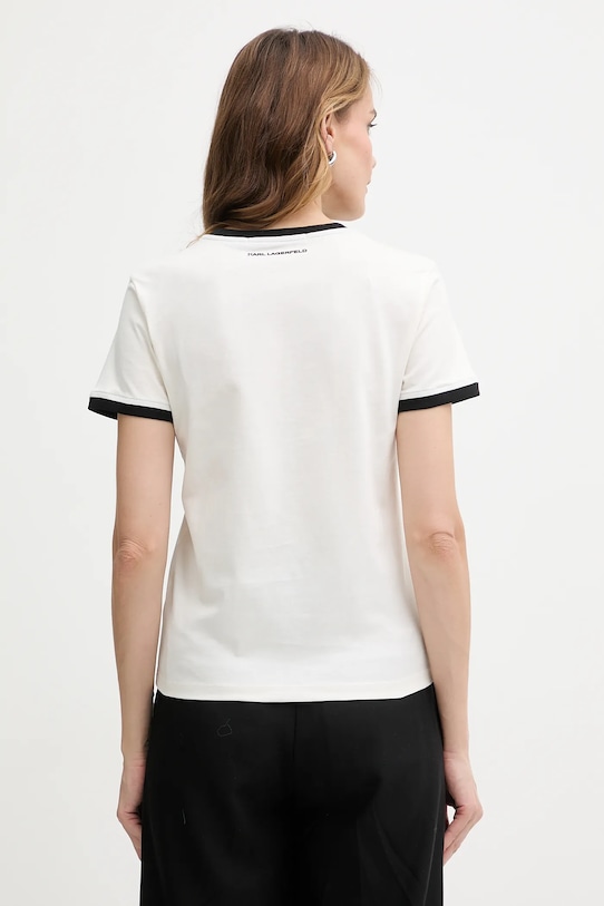 Дрехи Памучна тениска Karl Lagerfeld IKON A3W17078 бежов