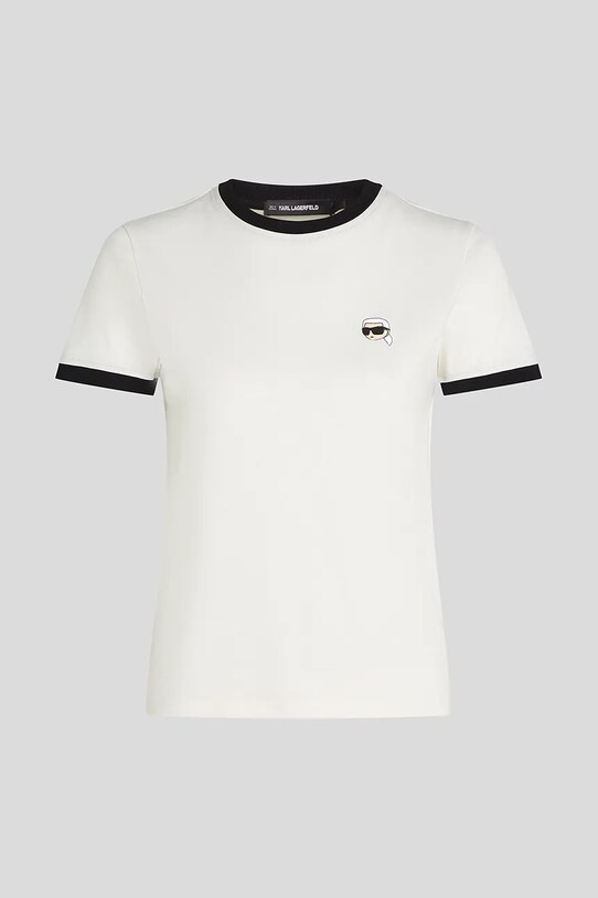 Karl Lagerfeld t-shirt bawełniany A3W17078 beżowy