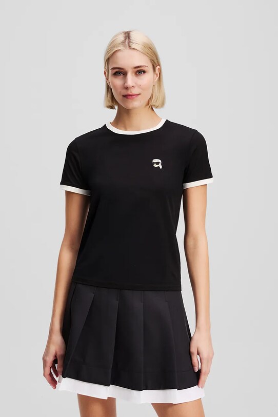Karl Lagerfeld t-shirt bawełniany bawełna czarny A3W17078