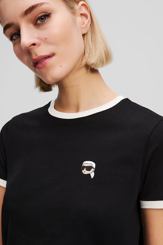 Odzież Karl Lagerfeld t-shirt bawełniany A3W17078 czarny