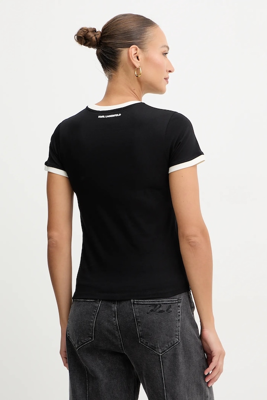 Îmbrăcăminte Karl Lagerfeld tricou din bumbac IKON A3W17078 negru