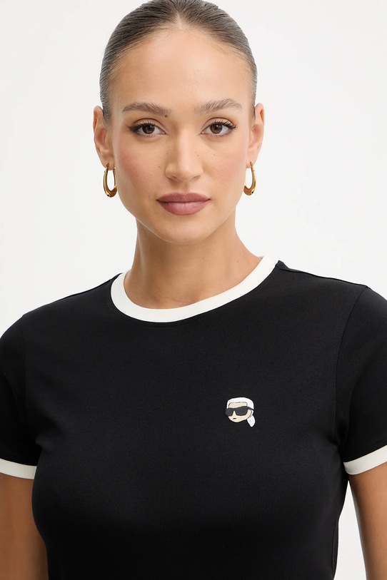 Karl Lagerfeld tricou din bumbac IKON negru A3W17078