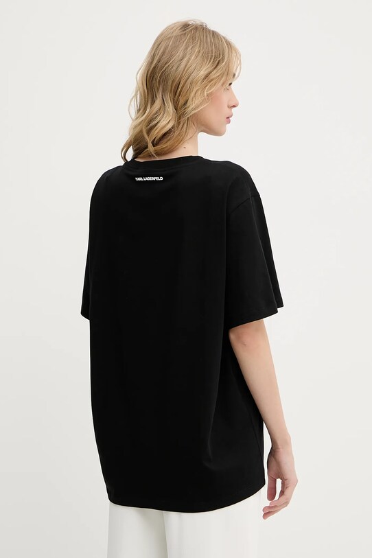 Odzież Karl Lagerfeld t-shirt bawełniany A3W17084 czarny