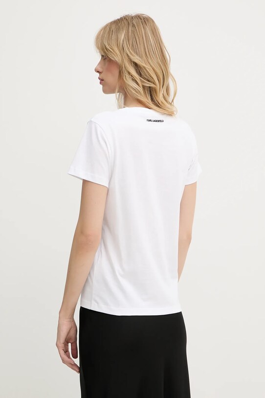 Odzież Karl Lagerfeld t-shirt bawełniany A3W17085 biały