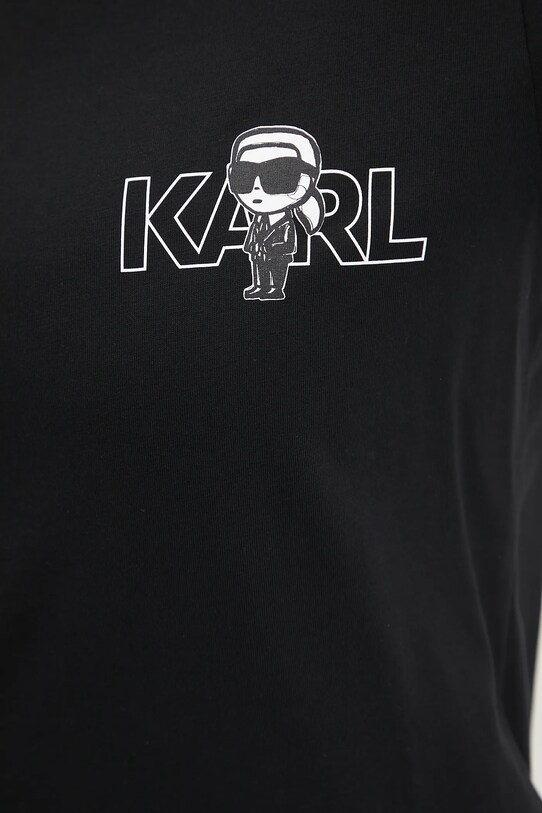 Karl Lagerfeld pamut póló A3W17085 fekete