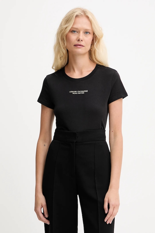 Armani Exchange t-shirt in cotone slim nero XW001455.AF10356.NOS