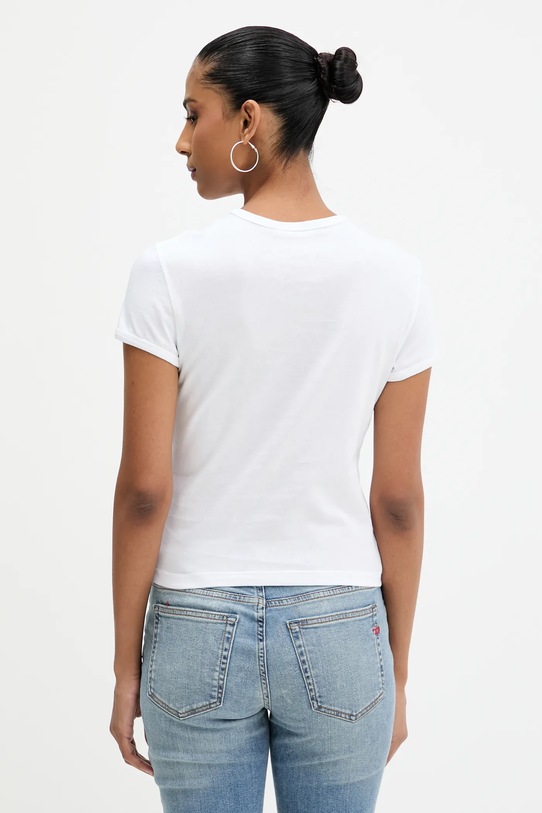 Îmbrăcăminte Diesel tricou din bumbac T-UNCUTIE-LONG-OD-Q1 A16839.0CLBR alb