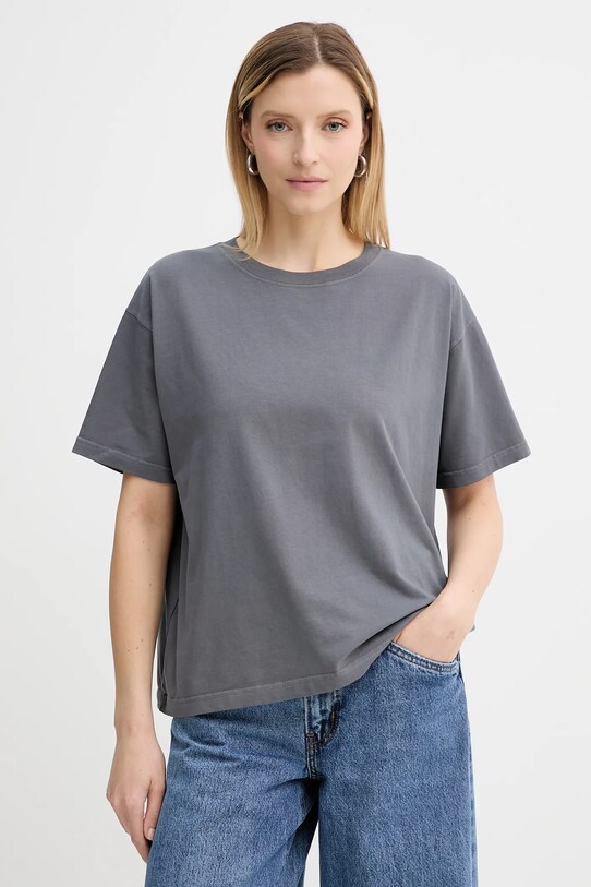 American Vintage t-shirt bawełniany bawełna szary FIZ02A