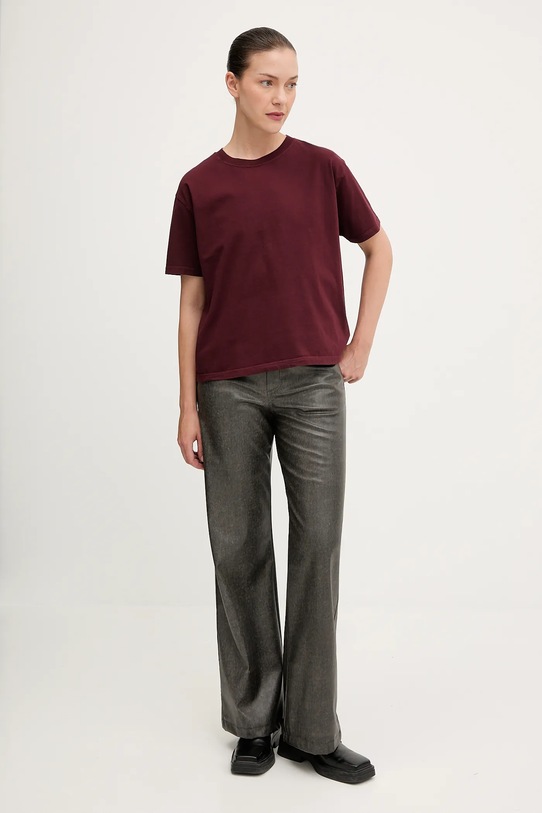 Хлопковая футболка American Vintage FIZ02A бордо AA00