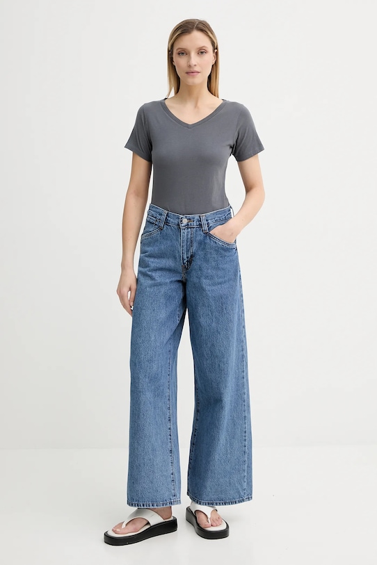 Bavlněné tričko American Vintage GAMI02D šedá AA00