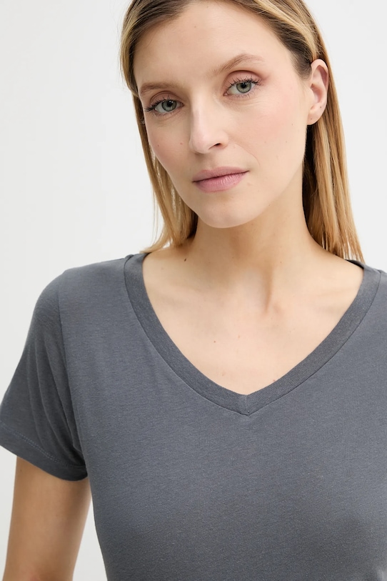 Bavlněné tričko American Vintage šedá GAMI02D