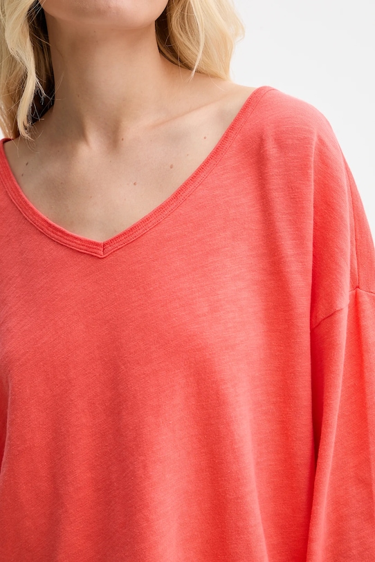 American Vintage longsleeve din bumbac SON02GG portocaliu