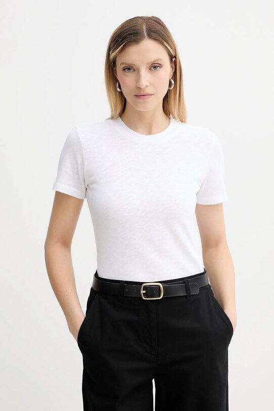 American Vintage tricou din bumbac uni alb SON28G
