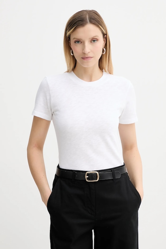 Bavlněné tričko American Vintage hladký bílá SON28G