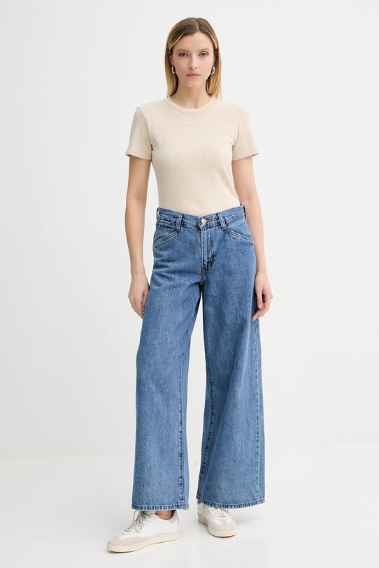 Bavlněné tričko American Vintage SON28G béžová AA00