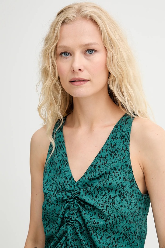 Renewed camicetta in cotone creative upcycling verde koszulowy.top