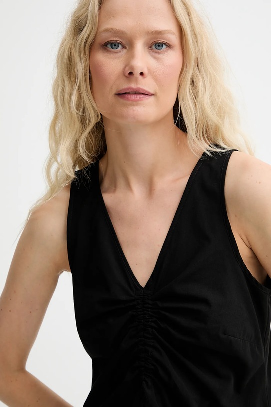 Renewed camicetta in cotone creative upcycling nero koszulowy.top