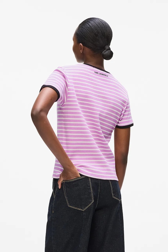 Тениска Karl Lagerfeld IKON A4W17060 виолетов AA00