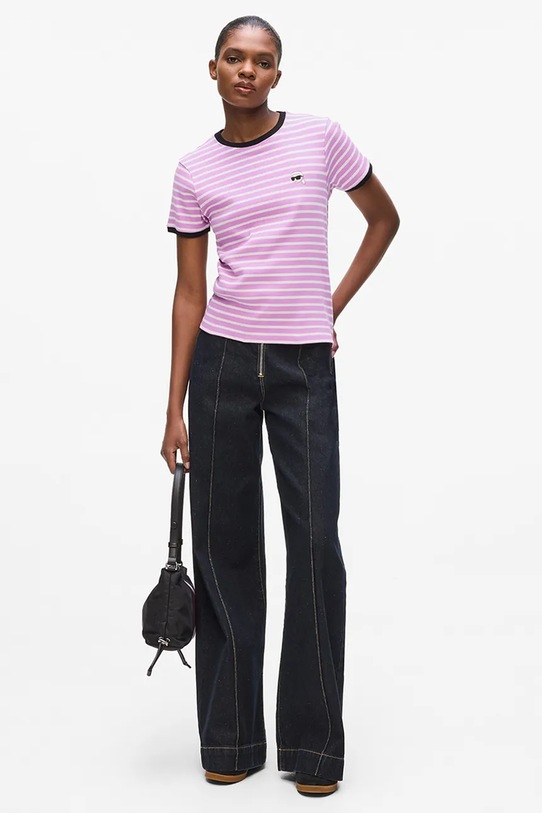 Karl Lagerfeld t-shirt fioletowy A4W17060