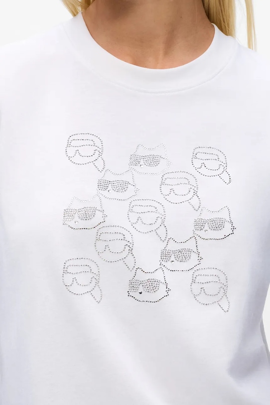 Odzież Karl Lagerfeld t-shirt bawełniany A4W17098 biały