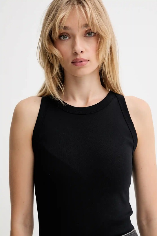 Marc O'Polo top bawełniany czarny B01211250011