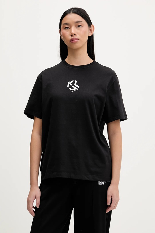 Karl Lagerfeld Jeans t-shirt nadruk czarny B1W17086