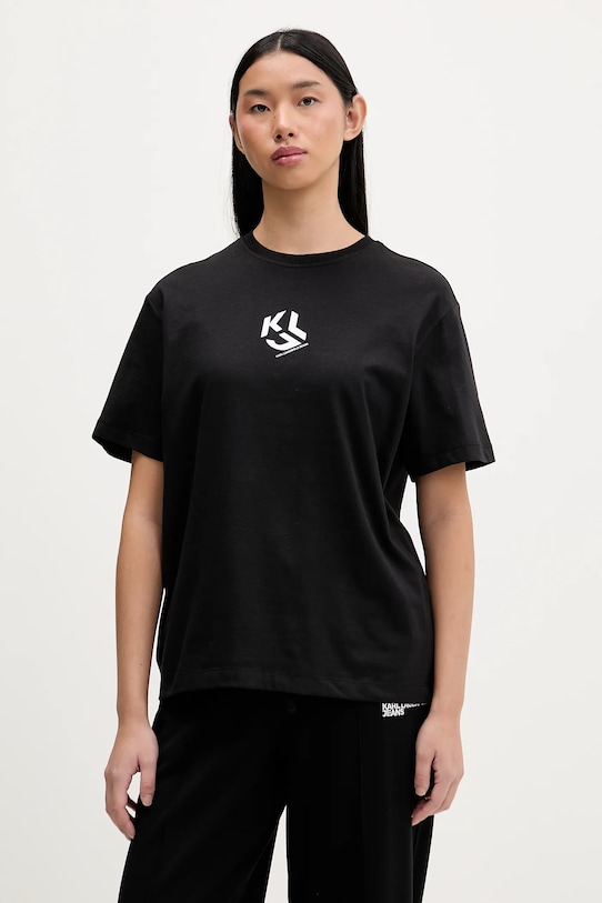 Karl Lagerfeld Jeans t-shirt nadruk czarny B1W17086