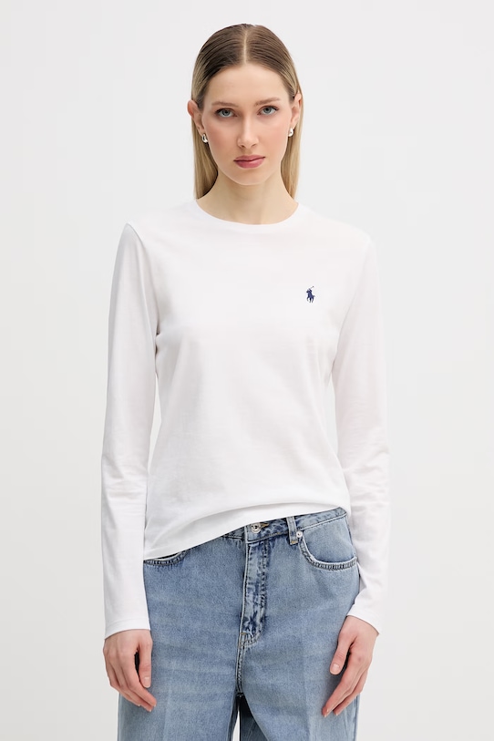 Polo Ralph Lauren longsleeve bawełniany bawełna biały 211B14604