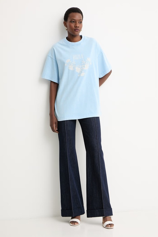 BIZUU T-shirt dziecięcy bawełniany PAPLYS PAPLYS.BLEKITNY niebieski AA00