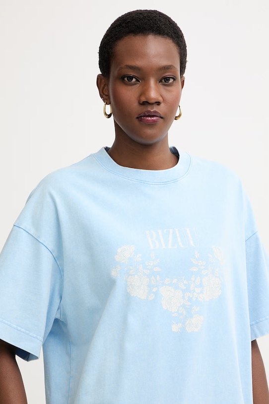 BIZUU T-shirt dziecięcy bawełniany PAPLYS niebieski PAPLYS.BLEKITNY