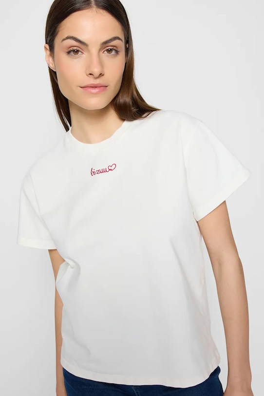 BIZUU tričko dámske bavlnené SEYA SEYA.KREMOWY béžová AA00