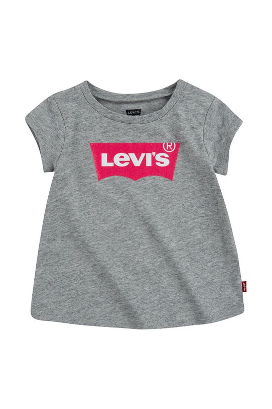 Dječja majica kratkih rukava Levi's print siva 1EB526.NOS.G
