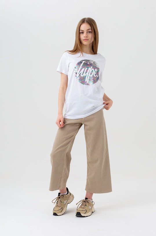 Hype t-shirt bawełniany dziecięcy ZVLR.197 biały SS22