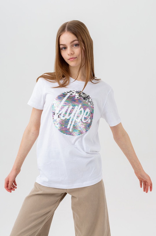 Hype t-shirt bawełniany dziecięcy biały ZVLR.197