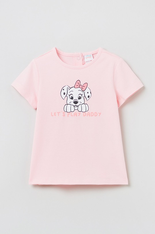 OVS t-shirt dziecięcy z elastanem różowy 1470946.GIRL.9.36MONTHS