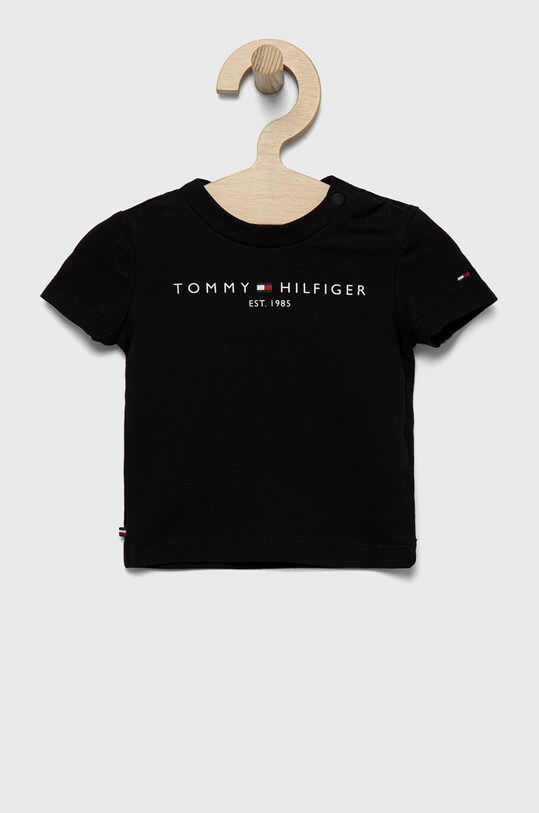 Παιδικό μπλουζάκι Tommy Hilfiger στάμπα μαύρο KN0KN01487.9BYY