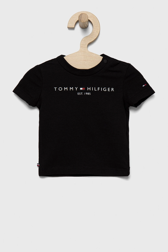 Tommy Hilfiger t-shirt dziecięcy z elastanem czarny KN0KN01487.9BYY