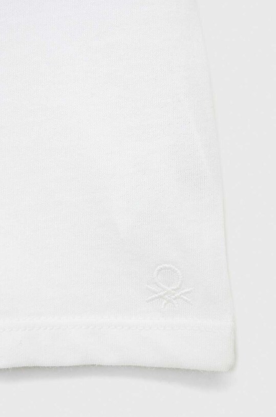 Fete United Colors of Benetton tricou de bumbac pentru copii 3I1XG106Y.P.NOS alb