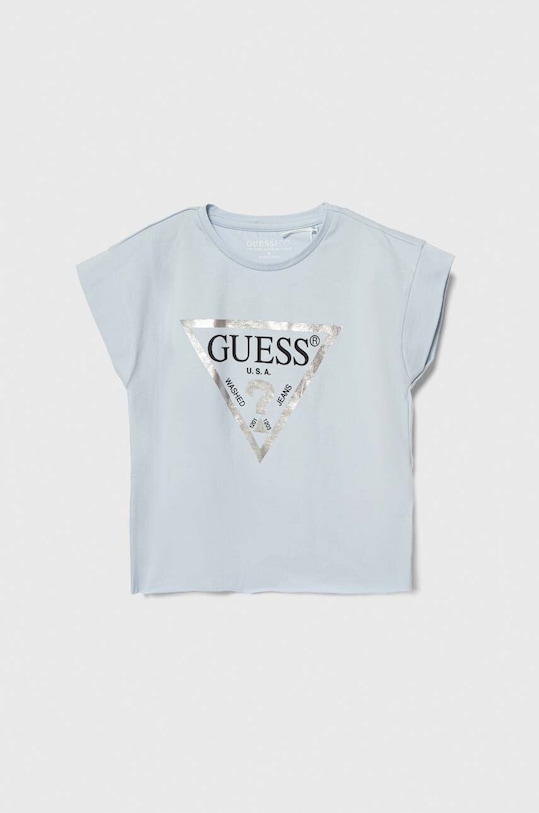 Guess t-shirt dziecięcy z elastanem niebieski J81I15.J1311.PPYH