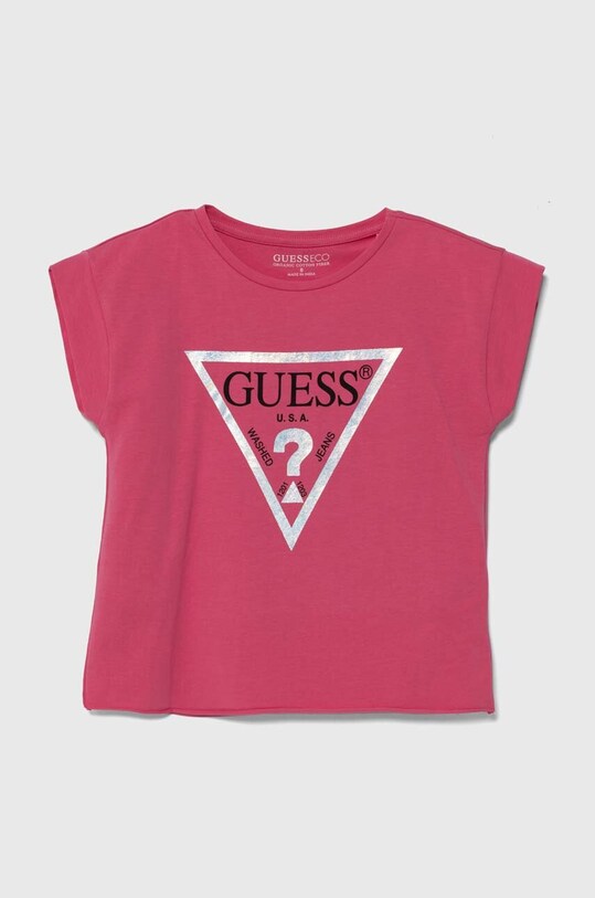 Dětské tričko Guess s elastanem růžová J81I15.J1311.PPYH