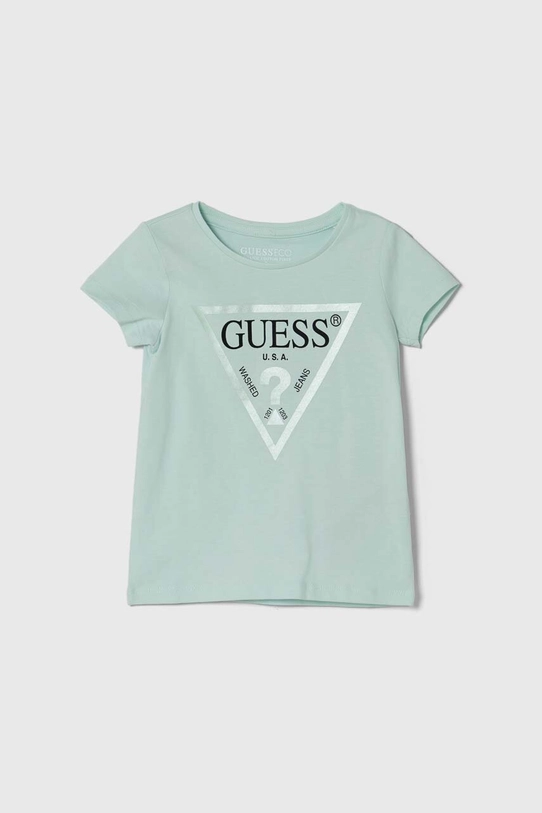 Guess t-shirt bawełniany nadruk turkusowy K73I56.K8HM0.PPYH