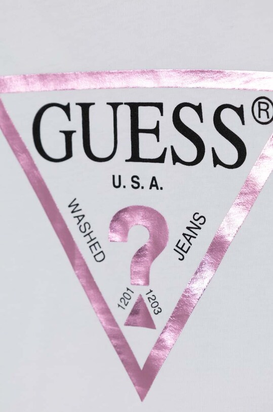 Девочка Детская хлопковая футболка Guess J73I56.K8HM0.9BYH белый