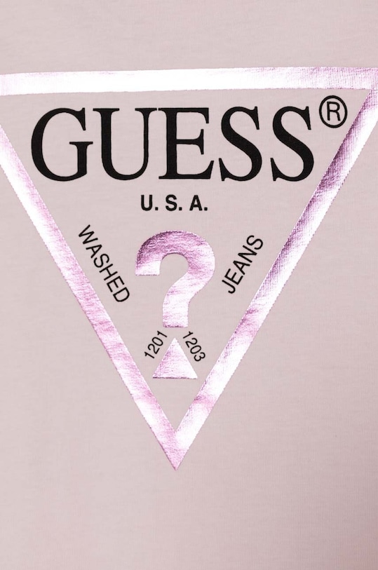 Девочка Детская хлопковая футболка Guess J73I56.K8HM0.9BYH розовый