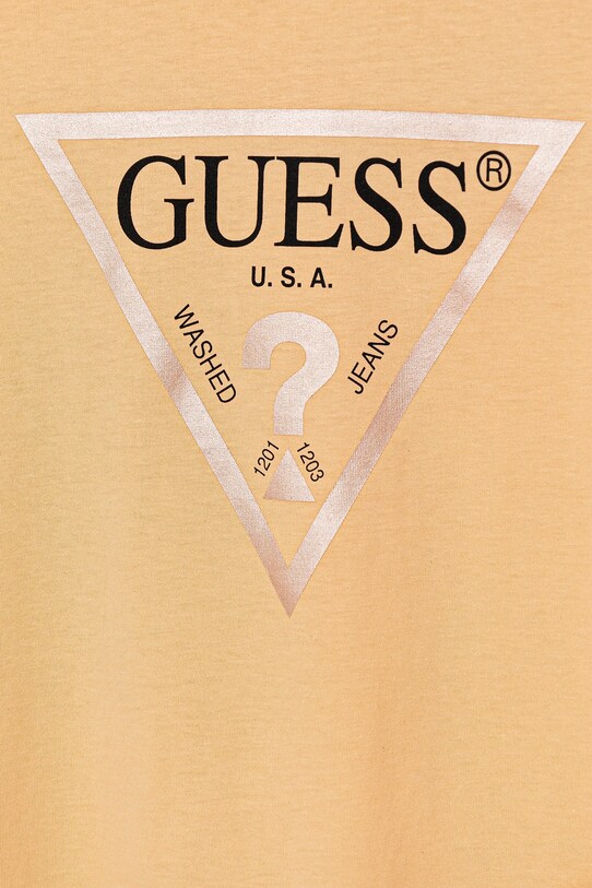 Дівчинка Дитяча бавовняна футболка Guess J73I56.K8HM0.PPYA помаранчевий