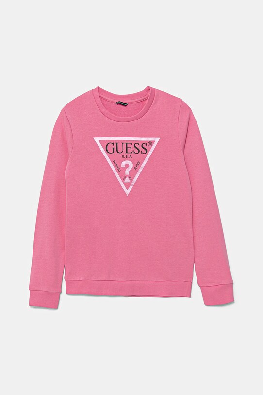 Guess hanorac de bumbac pentru copii print roz J74Q10.KAUG0.9BYA